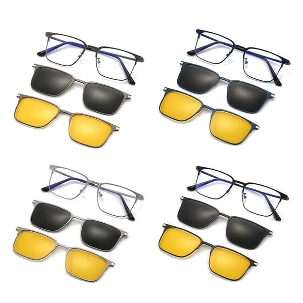 3 i 1 briller sæt anti-blå lys briller MAT BLÅ FRAME Matte blue frame