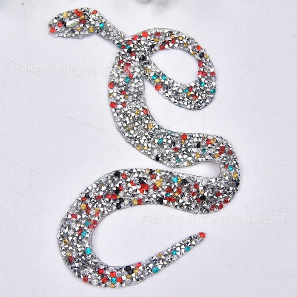 5 st Snake Rhinestone Patch, Bling Snake Clothing Patch