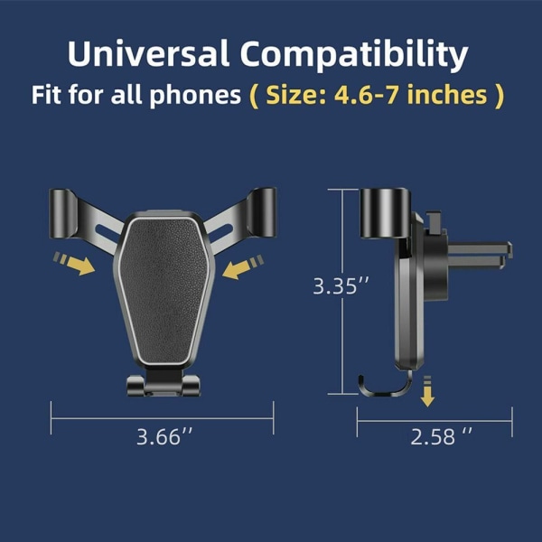 Biltelefonholder Luftventil Gravity Stand Portable
