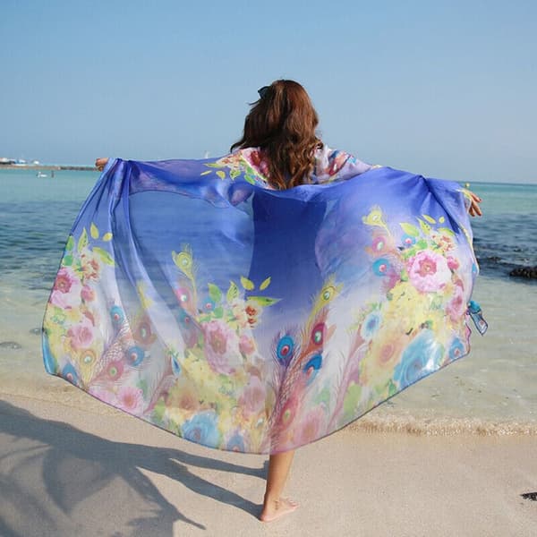 Beach sjal dame chiffon tørklæde C C C