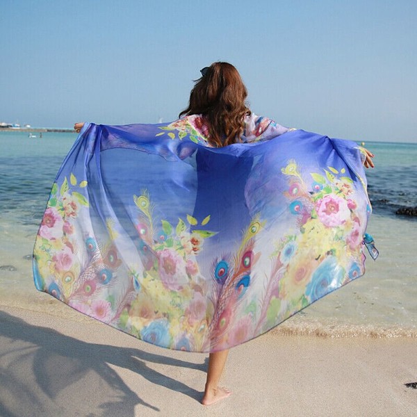 Beach sjal dame chiffon tørklæde E E E