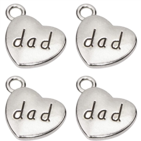 Heart Charms Love Dad Mom Heart Charms Riipus
