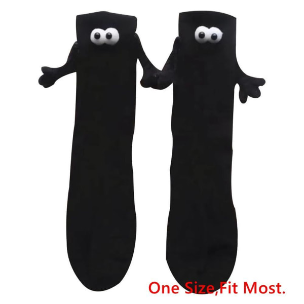 Magnetisk hand som håller strumpor Par som håller händerna Sock SVART Black with Magnetic-with Magnetic