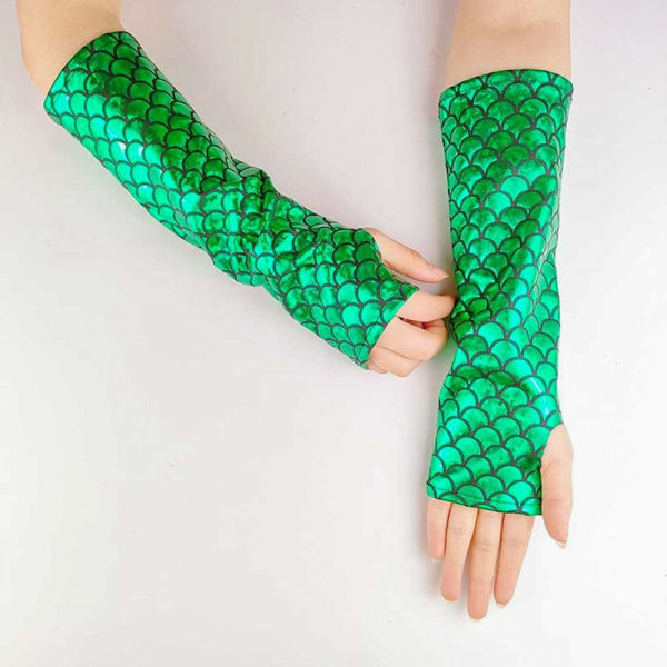 Fingerless Handskar Arm Ärmar GRÖN green