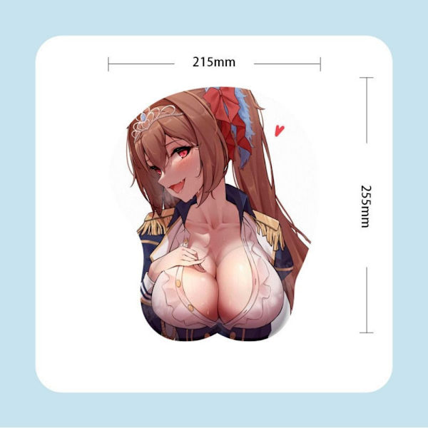 Sexig mus vadderar Tecknad film Anime 3D bröst Mousepad handledsstöd