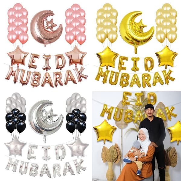 Eid Mubarak -kirjaimet, folioilmapallot, HOPEA