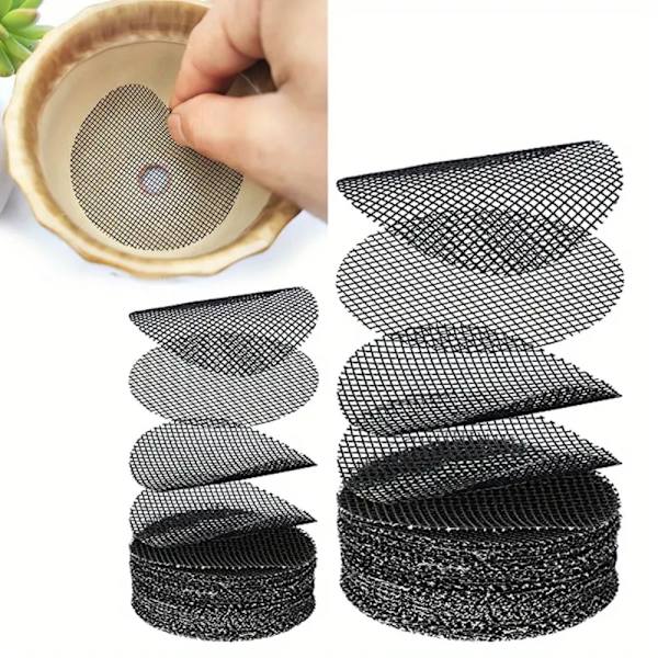 50 Stk Blomsterpotte Hull Mesh Pad Hull Skjermmatte SVART-10CM Black-10cm