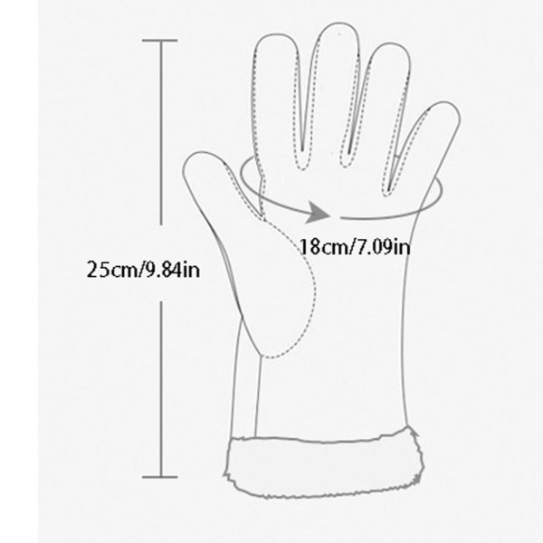 Kvinnliga handskar Vinter varm handske KHAKI Khaki