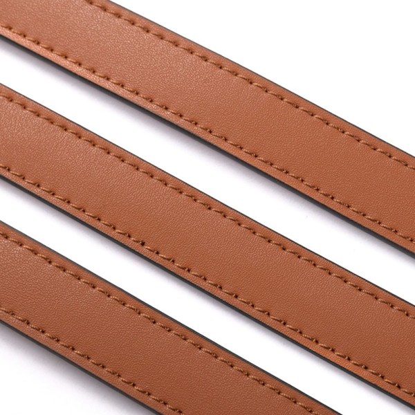 Handväska med rem i äkta läder Bälten MÖRKBRUNT&GULD dark brown&gold