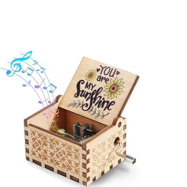 Puinen käsimusiikkilaatikko Kahdeksasävyinen laatikkokoristelu Puinen maalattu