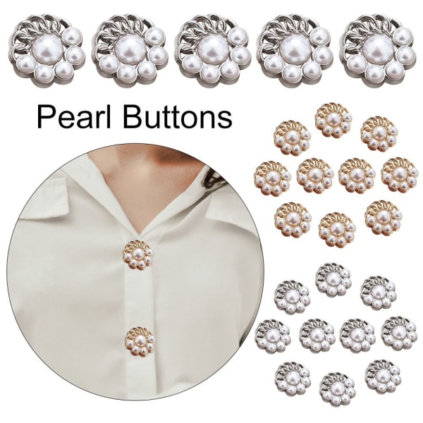 Pearl Buttons Shirt Buttons SILVER 23MM10PCS 10PCS silver 23MM10pcs-10pcs