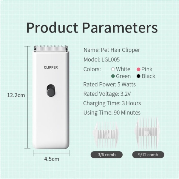 Lemmikkieläinten hiustenleikkuri sähköinen lemmikkieläinten hiustenleikkaus VALKOINEN white