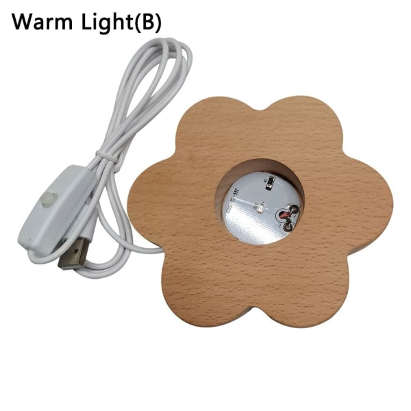 LED-lys Dispaly Base Krystallkuleholder VARMT LYSB B Warm LightB