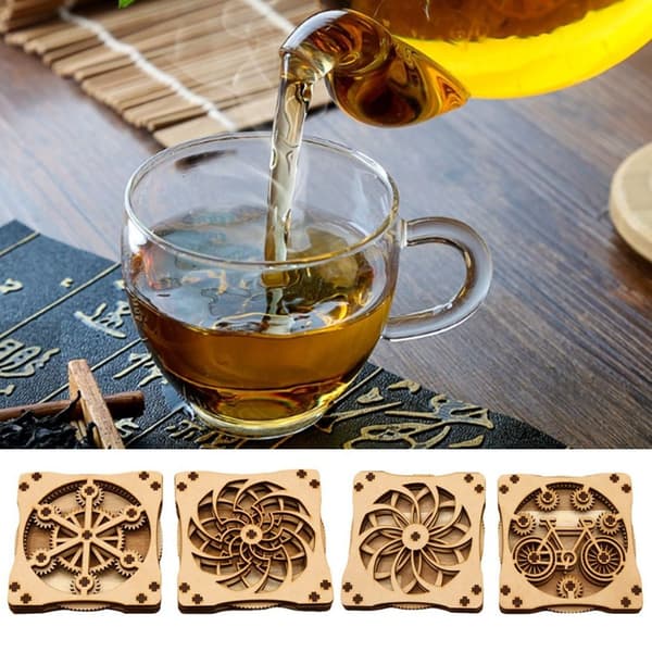 Lotus Flower Drink Coasters Trækopmåtte 2 2 2