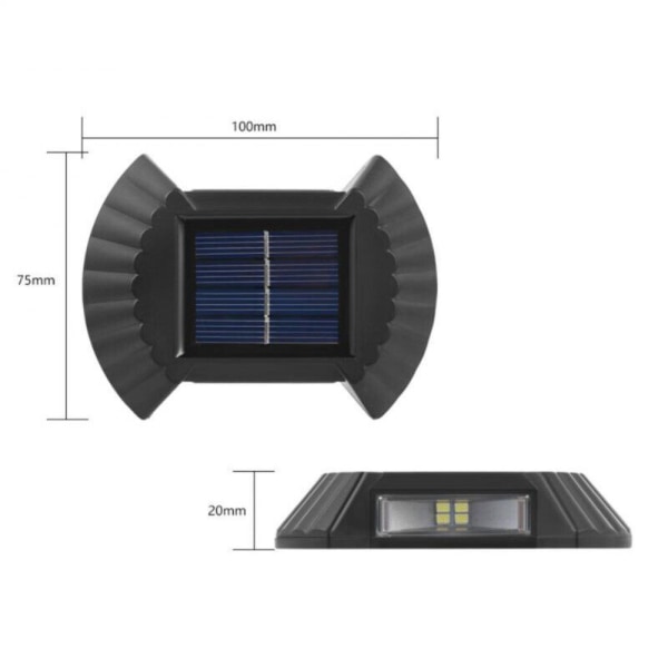 LED Solar Light Utvendig Vegglampe HVIT LYS-2LED HVIT white light-2LED