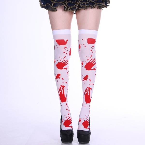 1 par Halloween Blood Socks Lårstrømper 1 1 1