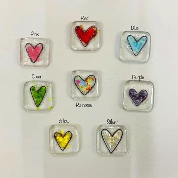 Resin Heart Pocket Token sulatettu PUNAINEN Red