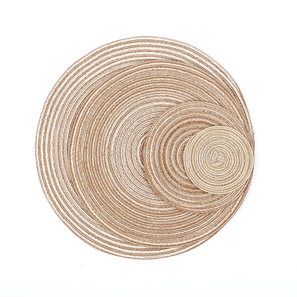 2stk Runde dækkeservietter Bordmåtter KAFFE 2STK-38CM Coffee 2pcs-38cm