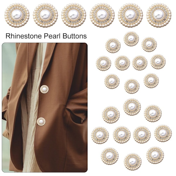 Rhinestone Pearl Buttons Paidan napit 18MM10KPL 10KPL 18MM10pcs