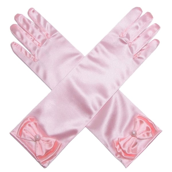 Barn Långa Handskar Full Finger Vantar ROSA pink