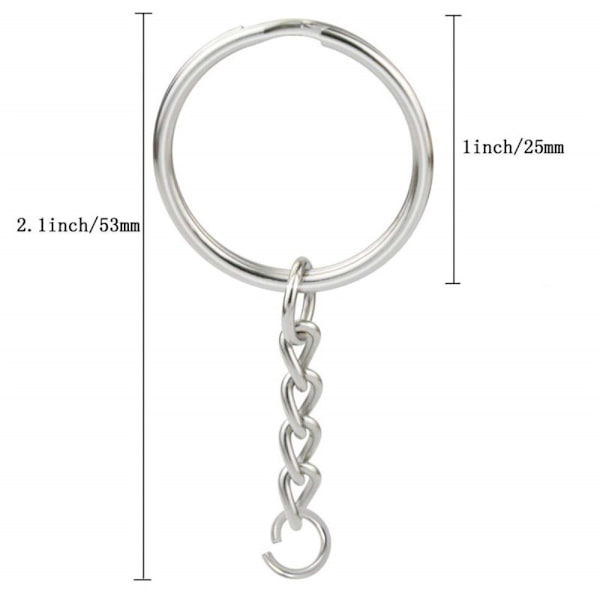 50 Stk Nøglering Nøglering Split Ringe Nøglering GLAD STIL GLAD Smooth Style