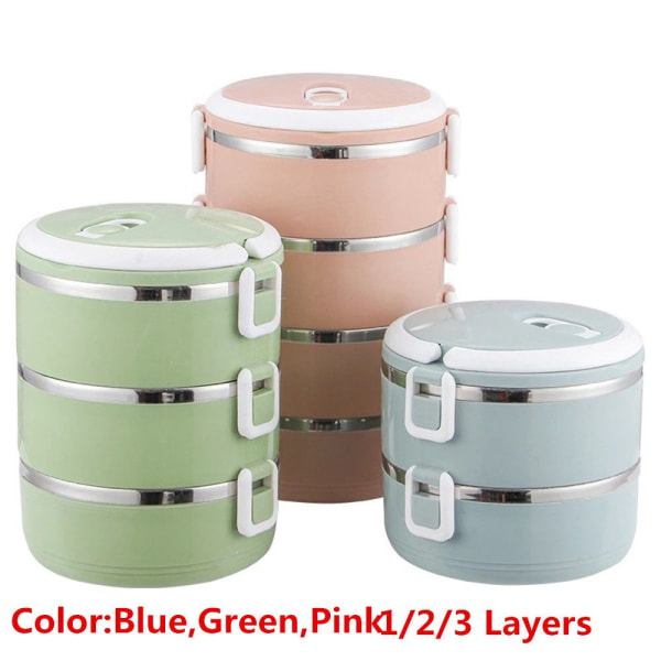 1/2/3 Layers Lunch Box Bento Box BLÅ 1 LAYER Blue 1 Layer