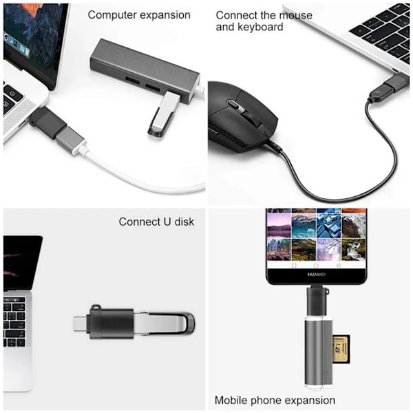 5st Typ C till USB 3.0 Adapter OTG Adapter GULD Gold