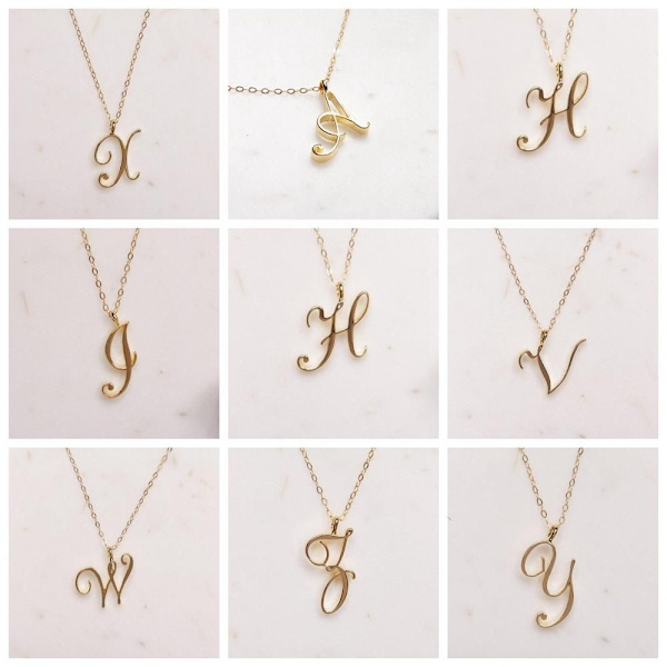 Alphabet Initial Necklace Alphabet Hänge DD D