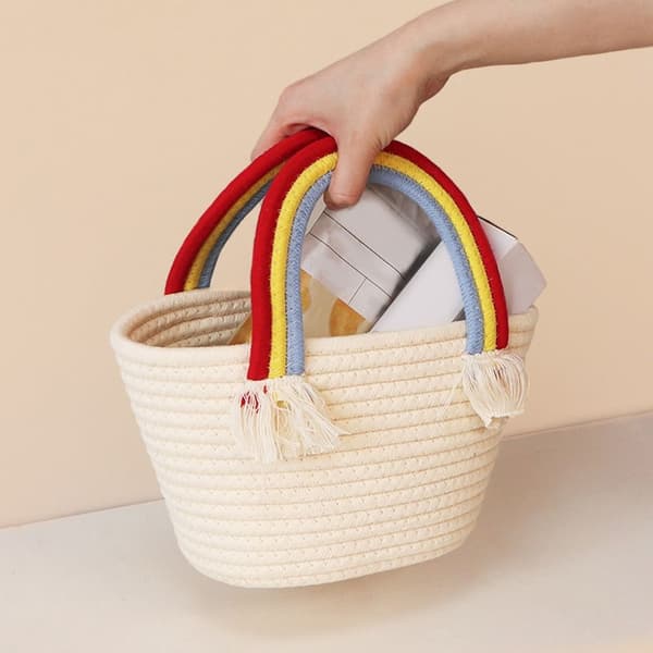 Cotton Rope Woven Bag Handväskor GRÖN green