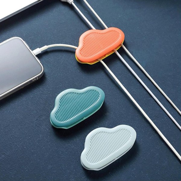 4 Stk Cloud Plug Holder Wire Storage Clip LYS GRÅ Light Grey