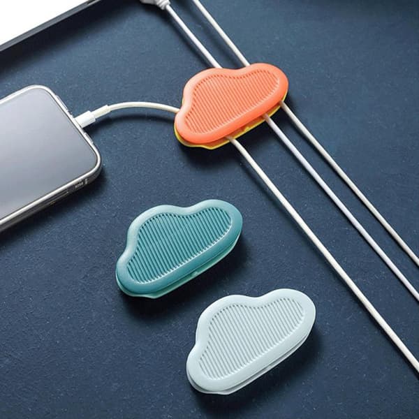 4 Stk Cloud Plug Holder Wire Storage Clip ORANGE Orange