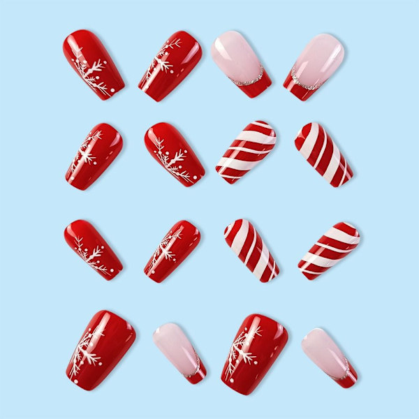 Christmas French Fake Nails False Nail 2 2 2