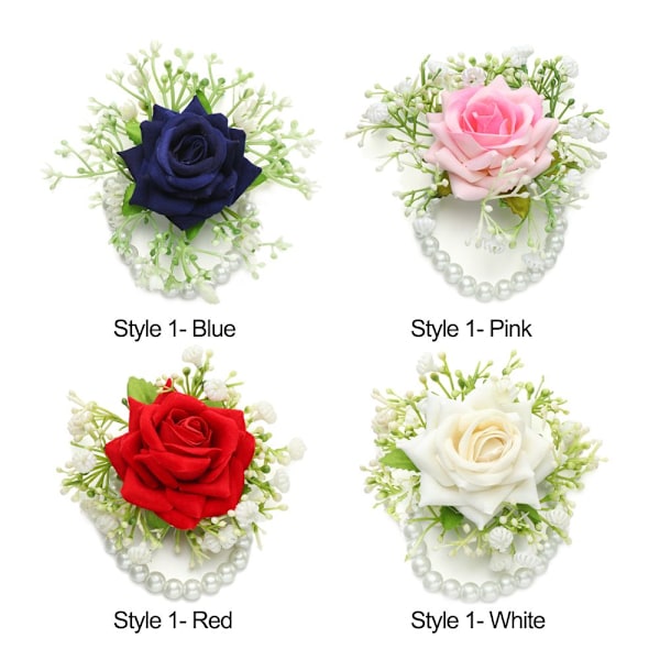 Brud handled Blomma Hand Blommor RÖD STYLE2 Red Style2
