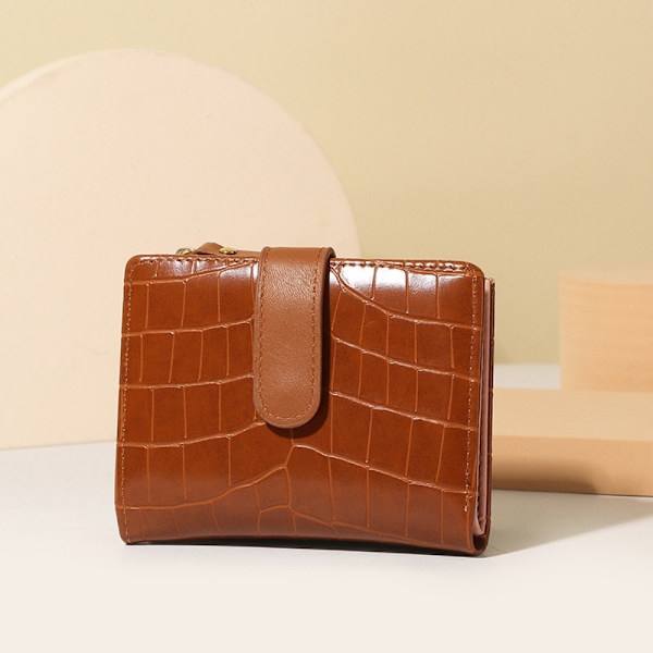 Stone Pattern Pienet Lompakot PU-nahkainen kolikkokukkarot RUSKEA brown