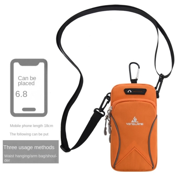 Running Wrist Bag Sports Phone Arm Bag ORANGE Orange