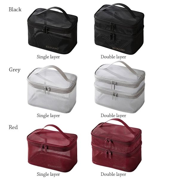 Makeup Taske Rejse Kosmetik Taske SORT ENKELT LAG black single layer-single layer