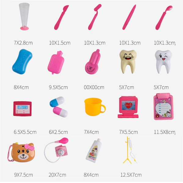 Läkare Toy Set Barnleksaker Sjuksköterska Tandläkare Kit Rollspel pink 53pcs