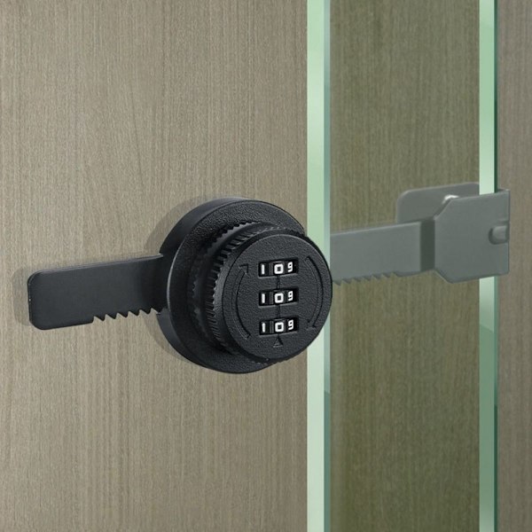 2 STK Glassdør Passordlås Displaykasse Lås SORT 25MM black 25mm
