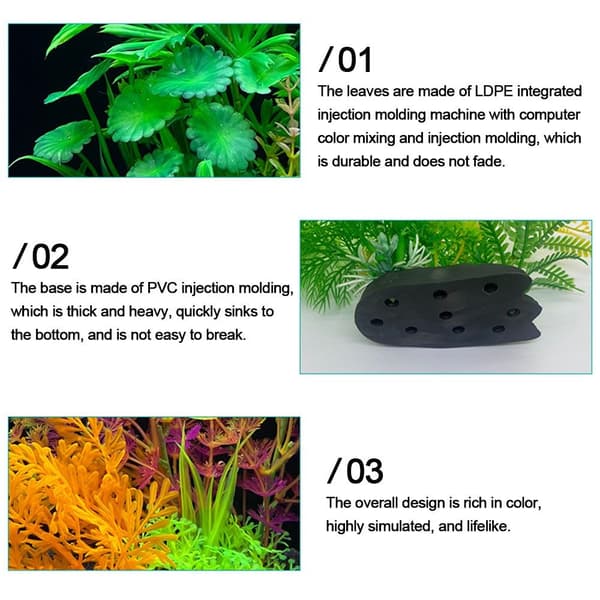 Konstgjorda vattenväxter akvarium gräs 3 3 3