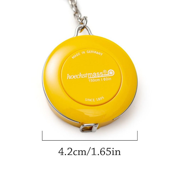 2kpl Avaimenperä Mittanauha KELTAINEN Yellow