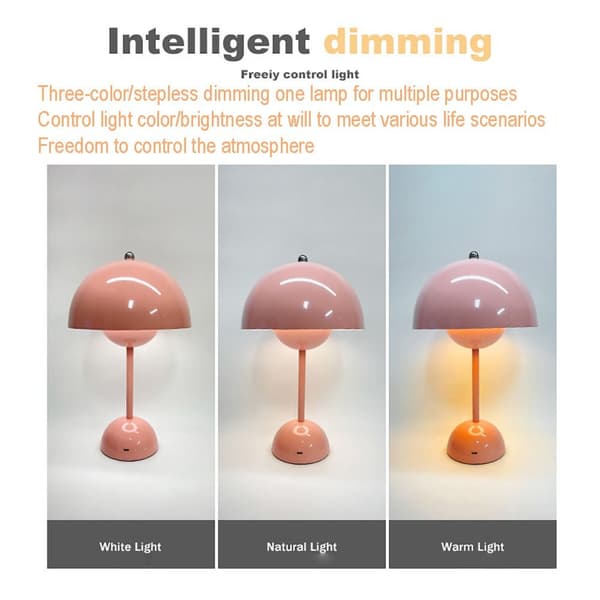 Mushroom Lamp Night Light PUNAINEN red