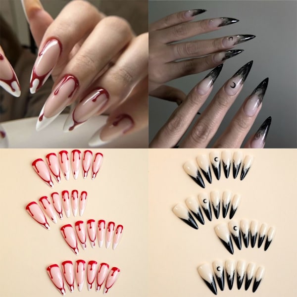 Almond Fake Nails Halloween False Nail 2 2 2