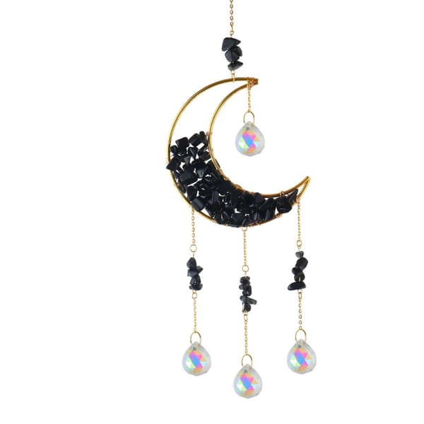 Crystal Moon Wind Chime MUSTA black