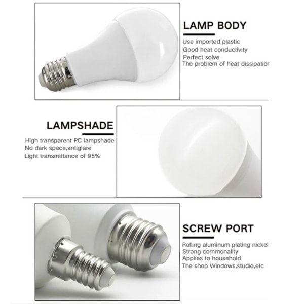 2 Stk LED Pære Led Pærer 7W 7W 7W