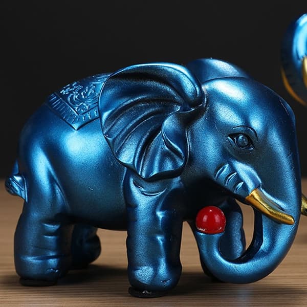 1 par elefantfigurer Elefantstatyer GULD Gold