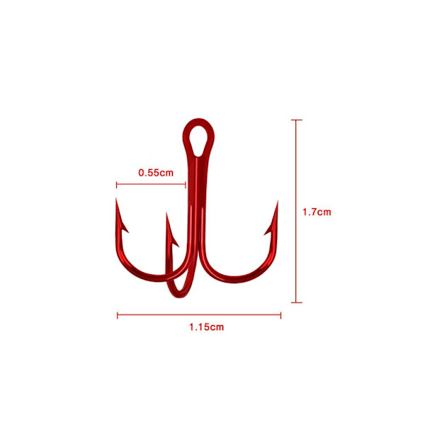 50 kpl Red Fishhoks High Carbon Steel 6 6 6