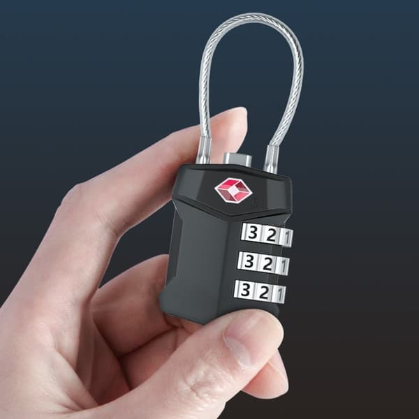 TSA Customs Code Lock Bagage Lösenordslås SVART Black