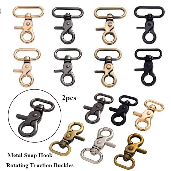 2kpl Metal Snap Hook Traction Soljet MUSTA 32MM Black 32mm