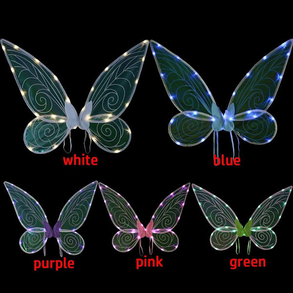 Fairy Wings LED Butterfly Wings BLÅ blue