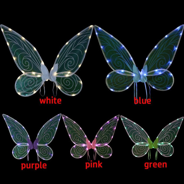 Fairy Wings LED Sommerfuglvinger GRØNN green